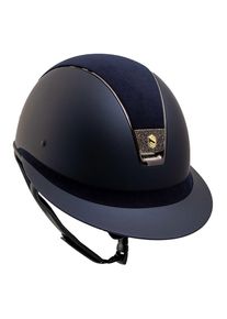 Samshield Riding Helmet Miss Shield SM, Top+FB Alct, Trim blk chrm, Blazon Gold Crystal Fabric