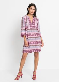 bonprix Mujer, Vestido tipo túnica de viscosa fluida, rosa, 42