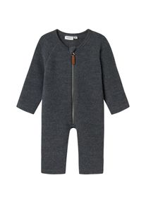 name it, Jungen, Strampler, Nbmwmino Wool Bru Ls Suit Noos, Blau, (74)