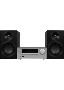 MICRO set met 2x25 watt vermogen, DAB+, Bluetooth en USB. (Bluetooth, CD Player, 1x 50 W), Stereoanlage, Silber, Schwarz