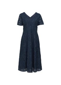 s.Oliver, Damen, Kleider, Kleid Ausgestelltes Kleid mit floraler Spitze und Futter, Blau, (38)