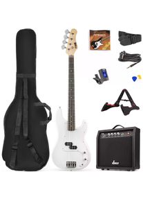 Max E-Bass GigKit Weiss (E-Bass, Holz), Gitarre, Weiss