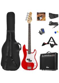 Max E-Bass GigKit Rot (E-Bass, Ahorn, Linde), Gitarre, Rot