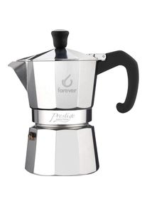 Forever Miss Moka Prestige, Espressokocher, Schwarz, Silber