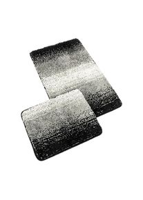 Bellatex Fürdőszoba szőnyeg szett kivágás nélkül BANYSILVER fekete, 60 x 100, 60 x 50 cm, fekete