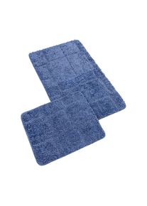 Bellatex Fürdőszoba szőnyeg szett kivágás nélkül BANYSILVER kék, 60 x 100, 60 x 50 cm, kék