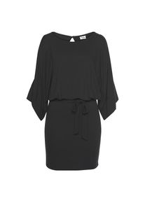 Buffalo, Damen, Jerseykleid mit Bindeband, mit &Auml;rmelschlitzen, sommerlich, modisch, schwarz, N-Gr, 36 -N-Gr, schwarz, Sommerkleid im Retrolook