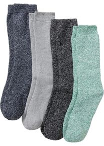 Thermo frotté sokken (4 paar) - zwart - maat 39-42 - badstof - bonprix
