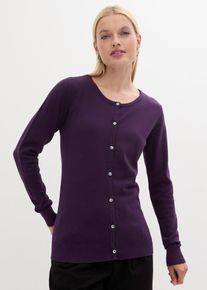 Gebreid vest - paars - maat 56/58 (3XL) - met katoen - bonprix
