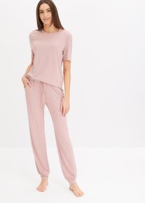 Pyjama - roze - maat 56/58 (3XL) - viscose - bonprix