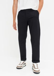Relaxed fit stretch chino met biologisch katoen straight - zwart - maat 58 - 100% katoen - bonprix