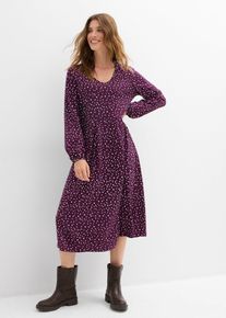 Midi jurk van katoen-jersey - paars - maat 44/46 (L) - 100% katoen - bonprix