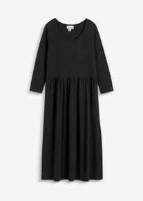 Midi jurk van katoenen jersey - zwart - maat 36/38 (S) - 100% katoen - bonprix