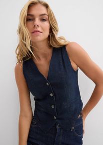 Jeans gilet - blauw - maat 38 - met katoen - bonprix