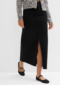 Twill rok met franjes - zwart - maat 42 - met katoen - bonprix