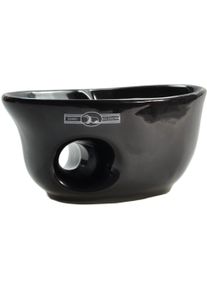 Golddachs Herren Rasiermug zweigeteilte Rasiertasse aus Keramik in schwarz