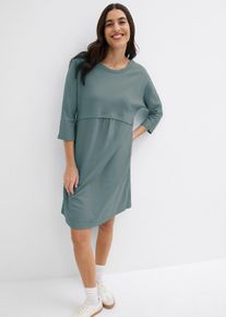 Shirtkleid aus Bio Baumwolle, gr&uuml;n, Gr&ouml;&szlig;e 44/46 (L), mit Baumwolle, bonprix