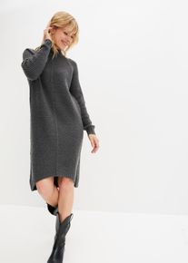 Strickkleid mit Vokuhila-Saum, grau, Gr&ouml;&szlig;e 52/54 (XXL), bonprix