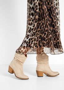 Cowboy-Boots mit Raffung, beige, Gr&ouml;&szlig;e 40, bonprix