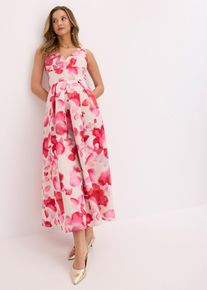 Maxikleid aus gl&auml;nzendem Satin, wei&szlig;, Gr&ouml;&szlig;e 40, bonprix