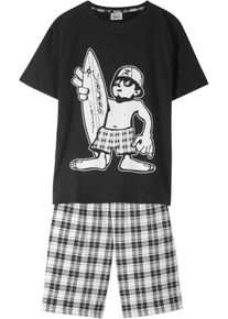 Shorty aus reiner Baumwolle (2-tlg. Set), schwarz, Gr&ouml;&szlig;e 176/182, mit Baumwolle, bonprix