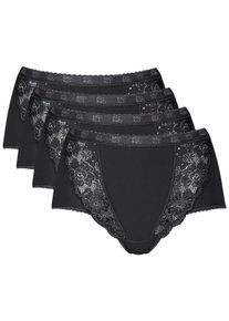Sloggi Maxislip Chic met elastische kanten-inzetten (4 stuks, Set van 4) dames tailleslips maat 38 zwart