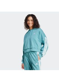adidas Sportswear Hoodie W 3S FT QZ HD dames truien met capuchon maat L groen