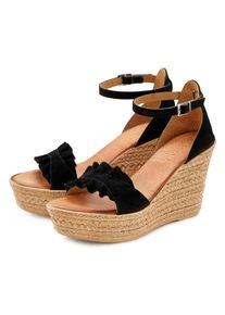 Lascana Sandaaltjes Zomerschoen Sandaal, zomerschoen van leer met sleehak dames sandaaltjes maat 35 zwart