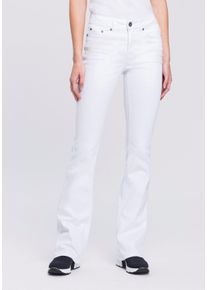 Arizona Bootcut jeans Shaping elastische pasvorm, bootcut-pasvorm, used-wassing, hoge taille dames jeans maat 17 wit