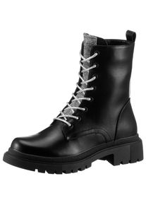 Aniston SHOES Veterschoenen veterschoenen, enkellaars met glinsterende inzet - nieuwe collectie dames veterlaarsjes maat 36