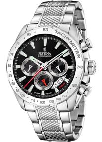 Festina Chronograaf Timeless Chronograph Horloge, quartzhorloge, herenhorloge, stopwatchfunctie, stalen armband heren horloges zilver(kleur)