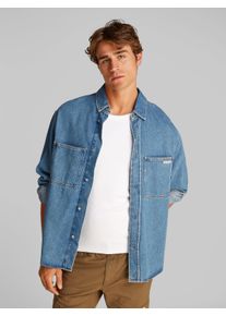 Calvin Klein Jeans overhemd RELAXED DENIM SHIRT in middenblauwe wassing heren denim overhemden maat XXL blauw
