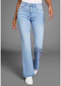 Kangaroos Wijde jeans Flare wijde jeans met hoge taille dames wide leg jeans maat 36 blauw