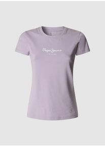 Pepe Jeans T-shirt NEW VIRGINIA met merkprint dames t-shirts maat L paars