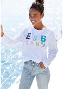 ELBSAND Sweatshirt Aliisa met logoprint voor, basic-pasvorm, sportief-casual truien & sweaters maat L wit