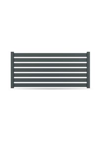 Zaun, Aluminium, Anthrazit, Modell Linz, flexible Befestigungssysteme, Zaunelement individuell konfigurierbar