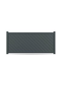 Zaun, Aluminium, Anthrazit, Modell Salzburg, flexible Befestigungssysteme, Zaunelement individuell konfigurierbar
