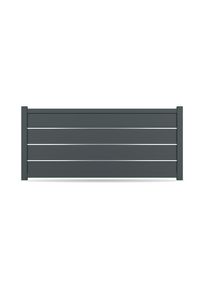 Zaun, Aluminium, Anthrazit, Modell Braunau, flexible Befestigungssysteme, Zaunelement individuell konfigurierbar