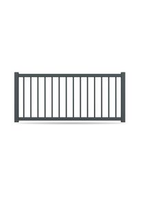 Zaun, Aluminium, Anthrazit, Modell Hard, flexible Befestigungssysteme, Zaunelement individuell konfigurierbar