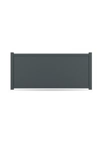 Zaun, Aluminium, Anthrazit, Modell Bregenz, flexible Befestigungssysteme, Zaunelement individuell konfigurierbar