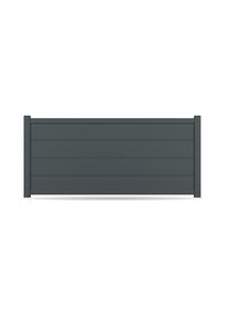Zaun, Aluminium, Anthrazit, Modell Baden, flexible Befestigungssysteme, Zaunelement individuell konfigurierbar