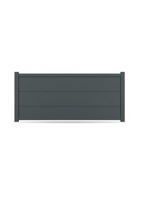 Zaun, Aluminium, Anthrazit, Modell Leonding, flexible Befestigungssysteme, Zaunelement individuell konfigurierbar
