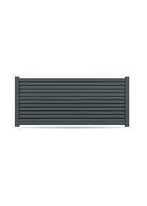 Zaun, Aluminium, Anthrazit, Modell Saalfelden, flexible Befestigungssysteme, Zaunelement individuell konfigurierbar