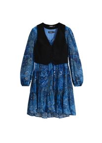 Desigual Kleid Damen blau Größe 40 Unifarben