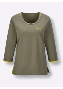 feel good Dames Shirt in kaki ,maat 36/38, Witt, 95% Katoen, 5% Elastan