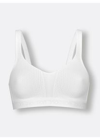 Triumph Dames Sportbeha zonder beugel in wit ,maat 85B, Witt, 45% Polyamide, 41% Polyester, 14% Elastan