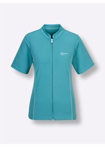 Dames Functioneel shirt met 3-delige achterzak in oceaan ,maat 36/38, Witt, 100% Polyester