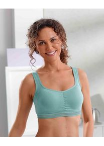 wäschepur Dames Bustier in marine + salie ,maat 36/38, Witt, 60% Polyester, 40% Katoen
