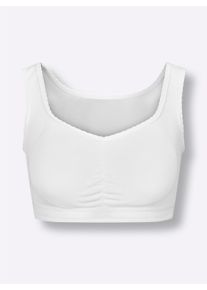 wäschepur Dames Bustier in 2x wit ,maat 36/38, Witt, 60% Polyester, 40% Katoen