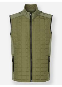 Heren Bodywarmer met fleecevoering in de zakken in olijf ,maat 50, Witt, 100% Polyester. Inzet: 94% Polyester, 6% Elastan. Wattering: 100% Polyester